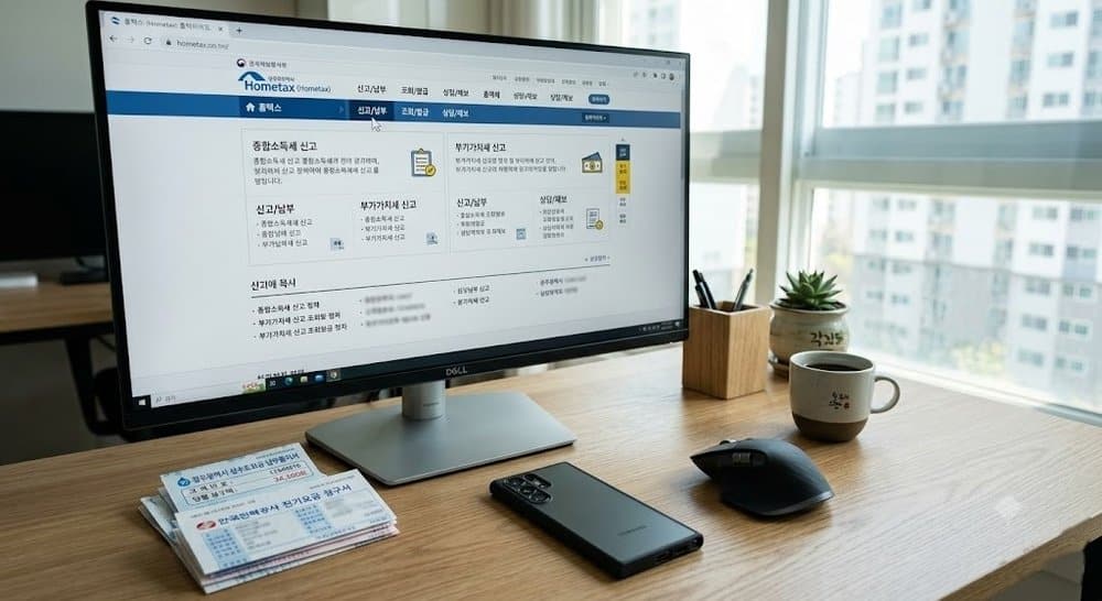 홈택스 자녀장려금 신청 화면