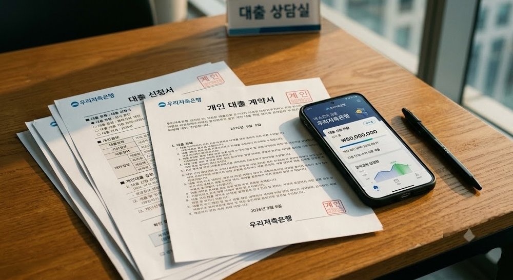 햇살론 대출 신청 서류와 금융 앱 화면
