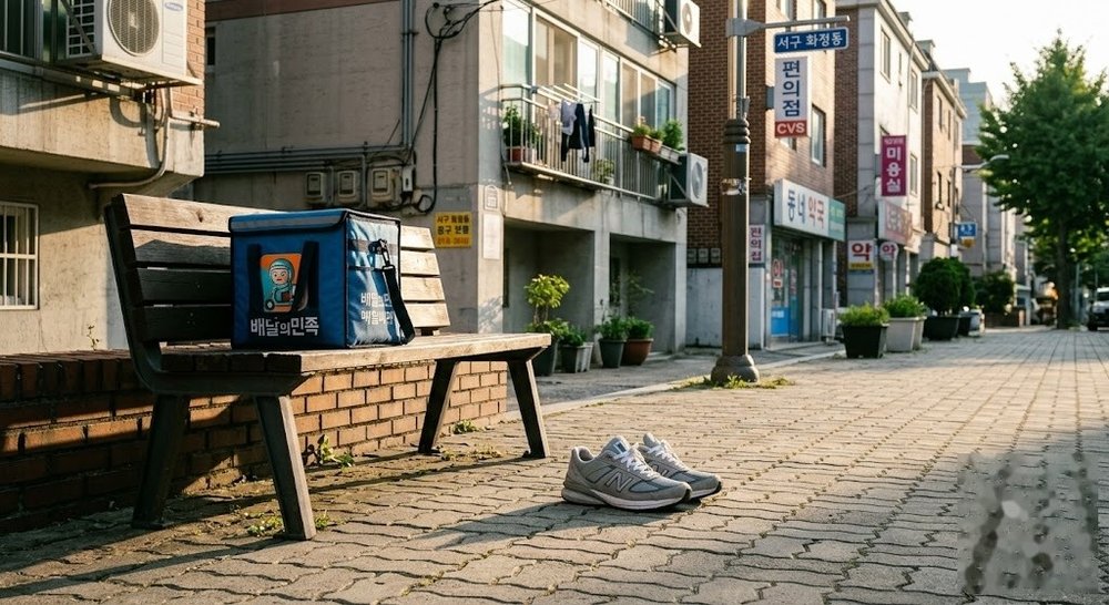 도보 배달 알바를 위한 운동화와 배달 가방