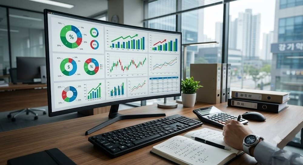AI 포트폴리오 자산배분 모니터 화면